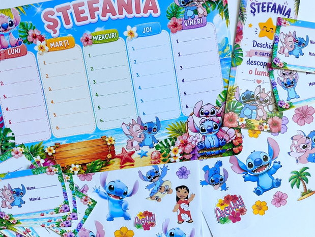 Orar școlar cu Stitch/Orar școlar cu Stitch și Angel