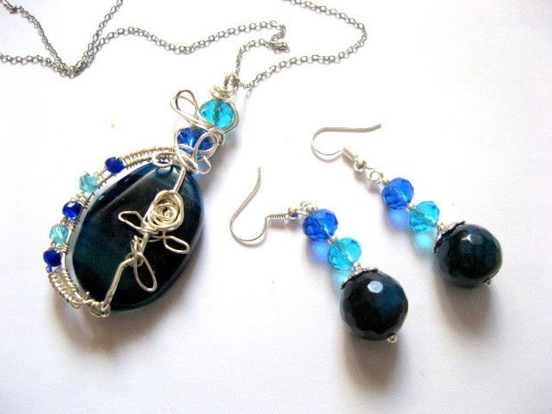 set bijuterii cu agate  52756
