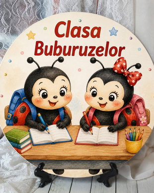 Placuta personalizata pentru usa clasei - tema buburuza