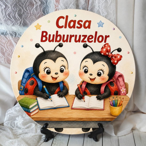 Placuta personalizata pentru usa clasei - tema buburuza