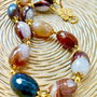 Colier vintage agate cafenii naturale