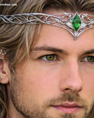 Coroană elfică ajustabilă Emerald Enchantment