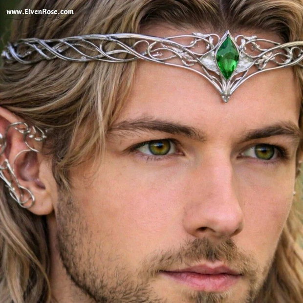 Coroană elfică ajustabilă Emerald Enchantment