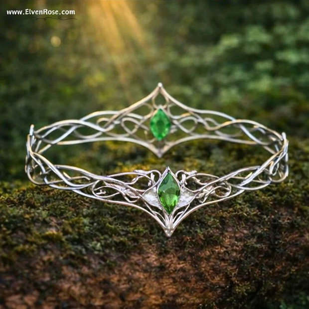 Coroană elfică ajustabilă Emerald Enchantment