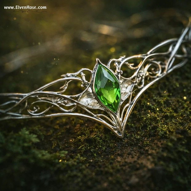 Coroană elfică ajustabilă Emerald Enchantment