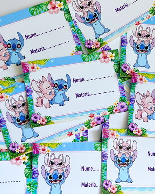 Etichete școlare Stitch