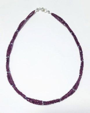 Colier argint 925 cu granat si hematit