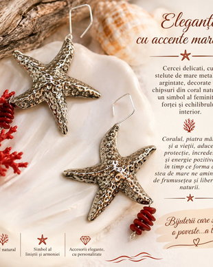 cercei supradimensionati stelute de mare - Eleganță cu parfum de mare
