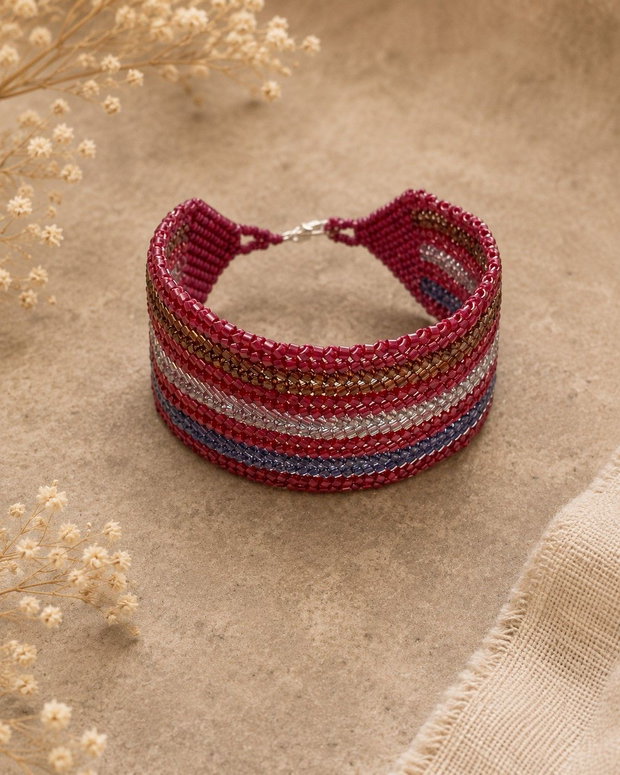 Bratara Herringbone rosie