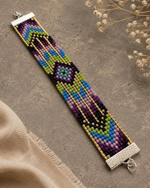 Bratara plata colorata