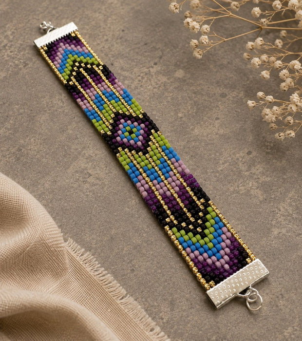 Bratara plata colorata