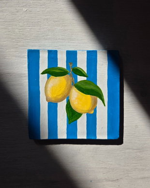 Coaster (suport de pahar) handmade din lut - Amalfi Lemon