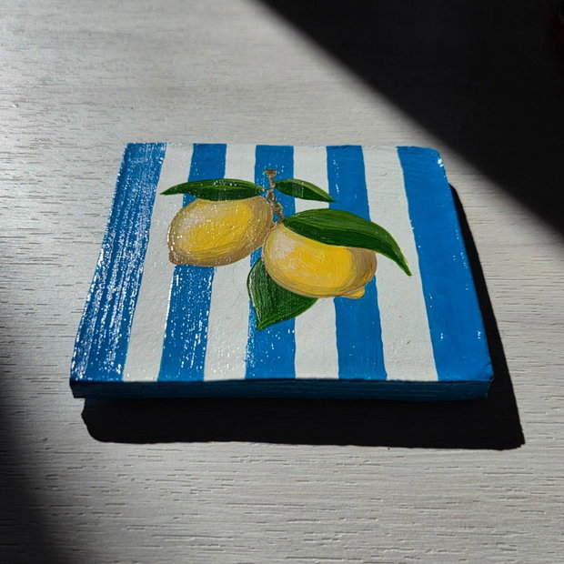 Coaster (suport de pahar) handmade din lut - Amalfi Lemon
