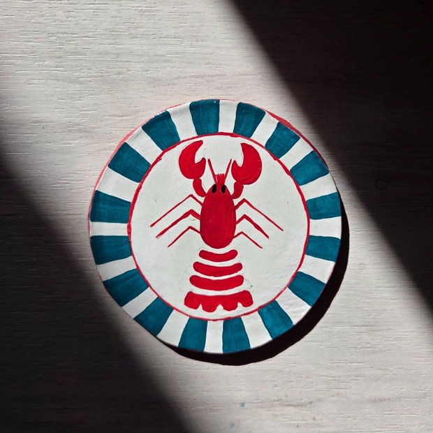 Coaster (suport de pahar) handmade din lut - Lobster