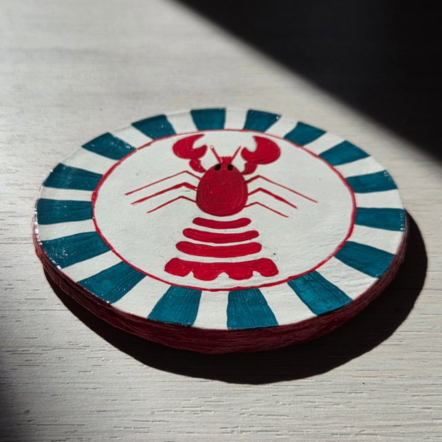 Coaster (suport de pahar) handmade din lut - Lobster