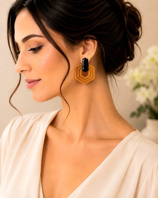 Cercei  studs cu rășină