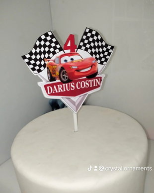 Topper aniversar tort cu cars
