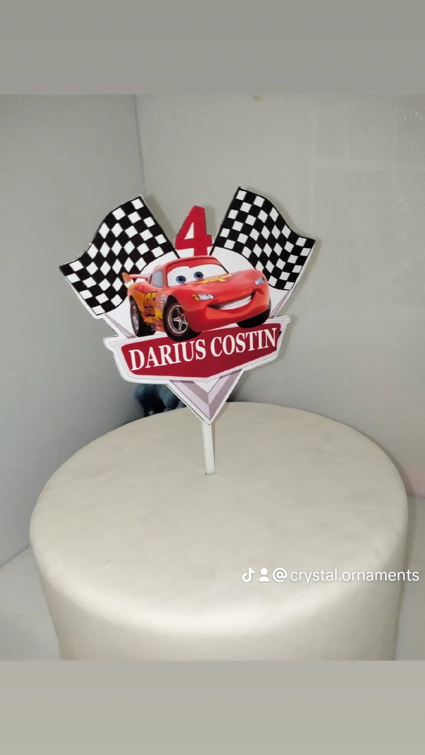 Topper aniversar tort cu cars