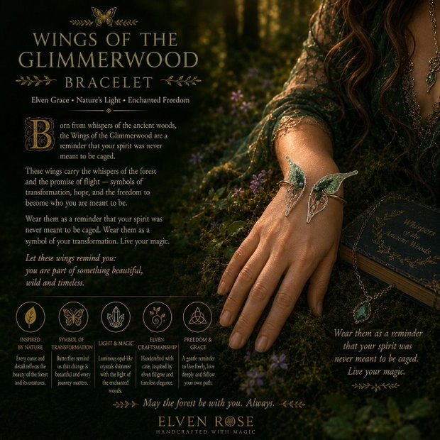 Brățară cuff Wings of the Glimmerwood