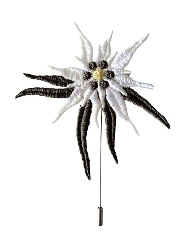 Brosa Pin Floare de Colt Brodata