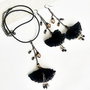 set clopotei de flori dantela neagra