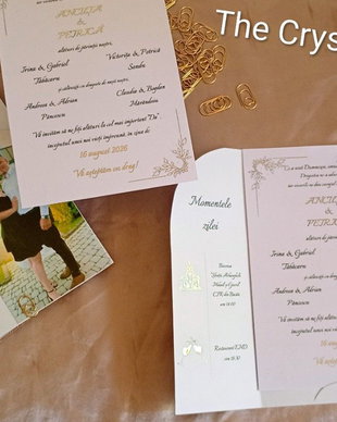 Invitații nuntă - coperta rotunda și plic din catifea