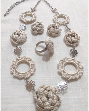 SET CROSETAT CU MATASE BEJ