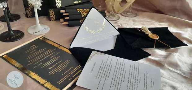 Invitații speciale pentru părinți/nași -plic catifea