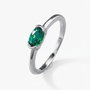 Inel Diamant smarald HC si Argint 925 - IN1539 - Inel piatra verde, inel cadou, bijuterii cadou, bijuterii mireasa, inel logodna, cadou sotie, cadou romantic, cadou iubita