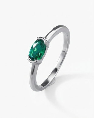 Inel Diamant smarald HC si Argint 925 - IN1539 - Inel piatra verde, inel cadou, bijuterii cadou, bijuterii mireasa, inel logodna, cadou sotie, cadou romantic, cadou iubita