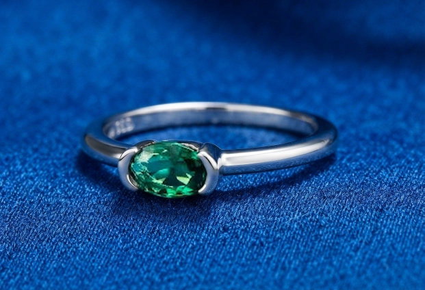 Inel Diamant smarald HC si Argint 925 - IN1539 - Inel piatra verde, inel cadou, bijuterii cadou, bijuterii mireasa, inel logodna, cadou sotie, cadou romantic, cadou iubita