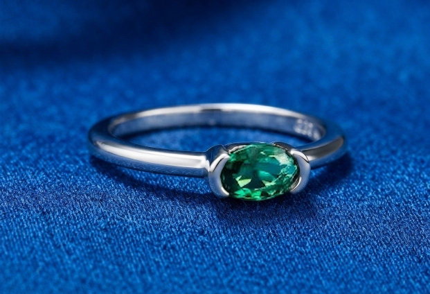Inel Diamant smarald HC si Argint 925 - IN1539 - Inel piatra verde, inel cadou, bijuterii cadou, bijuterii mireasa, inel logodna, cadou sotie, cadou romantic, cadou iubita