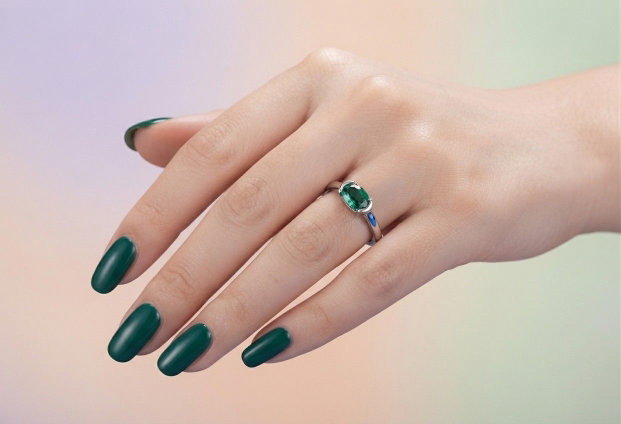 Inel Diamant smarald HC si Argint 925 - IN1539 - Inel piatra verde, inel cadou, bijuterii cadou, bijuterii mireasa, inel logodna, cadou sotie, cadou romantic, cadou iubita
