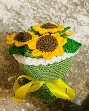 Buchet de flori crosetat