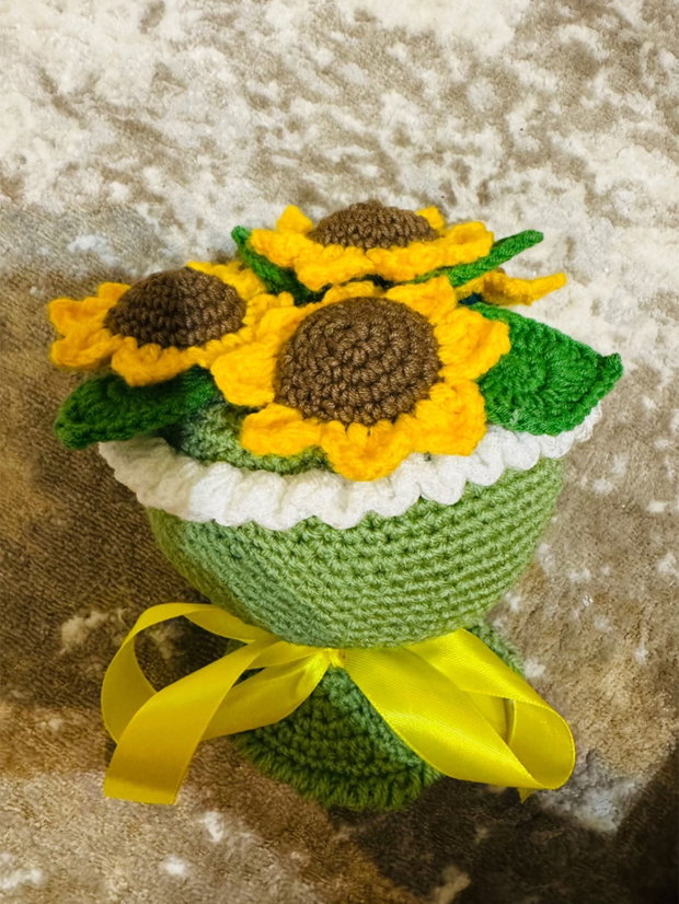 Buchet de flori crosetat
