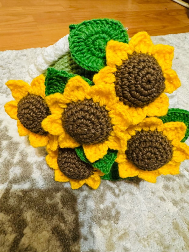 Buchet de flori crosetat