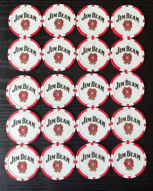 Set 20 Jetoane Poker Jim Beam  Ediție de Colecție Aniversară (1995)