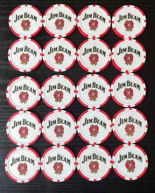 Set 20 Jetoane Poker Jim Beam Ediție de Colecție Aniversară (1995)
