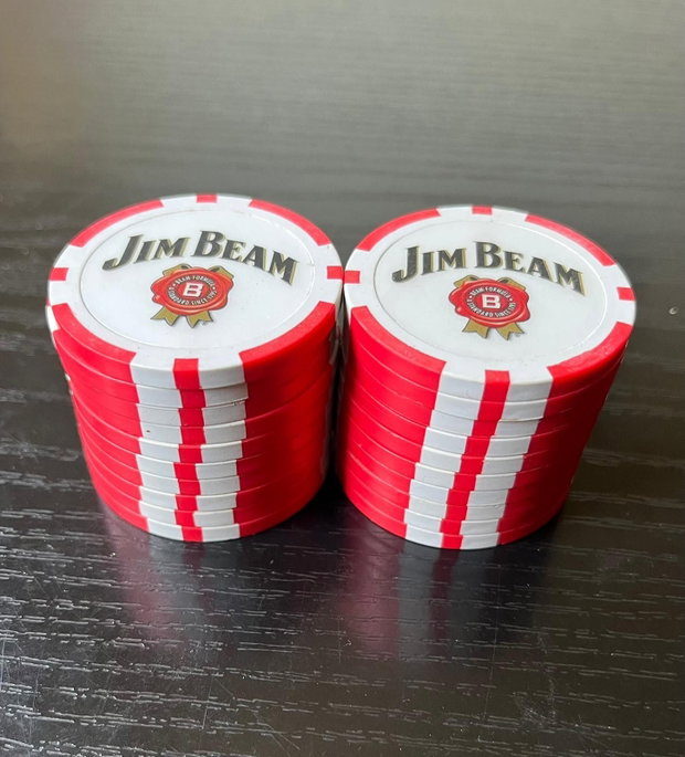 Set 20 Jetoane Poker Jim Beam Ediție de Colecție Aniversară (1995)