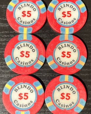 Lot 6 Jetoane Cazinou Vechi - Casino Blindo București (Anii '90) - RARE