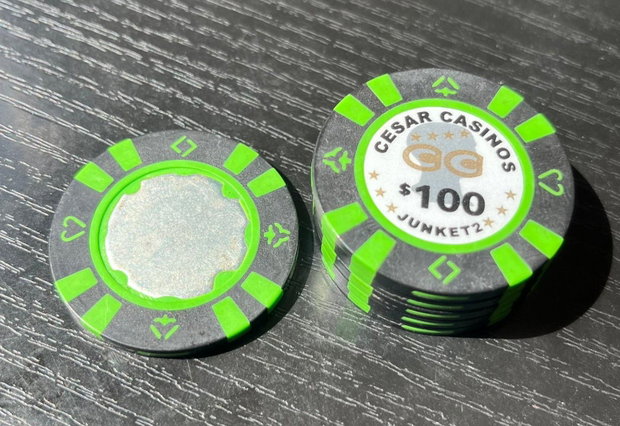 Lot Jetoane Vintage Cazinou 100$ Cesar Casinos Junket Anii 90 (Piese Colecție / Memorabilia)