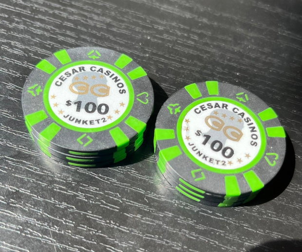 Lot Jetoane Vintage Cazinou 100$ Cesar Casinos Junket Anii 90 (Piese Colecție / Memorabilia)