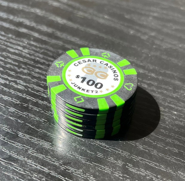 Lot Jetoane Vintage Cazinou 100$ Cesar Casinos Junket Anii 90 (Piese Colecție / Memorabilia)