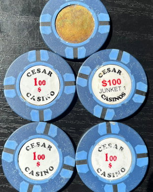 Lot Rare Jetoane Vintage Cesar Casino București Anii 90  Piesă de Colecție / Junket VIP