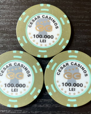 Set 3 Jetoane Casino Vintage Cesar Casinos București Anii 90 Piese Rare de Colecție