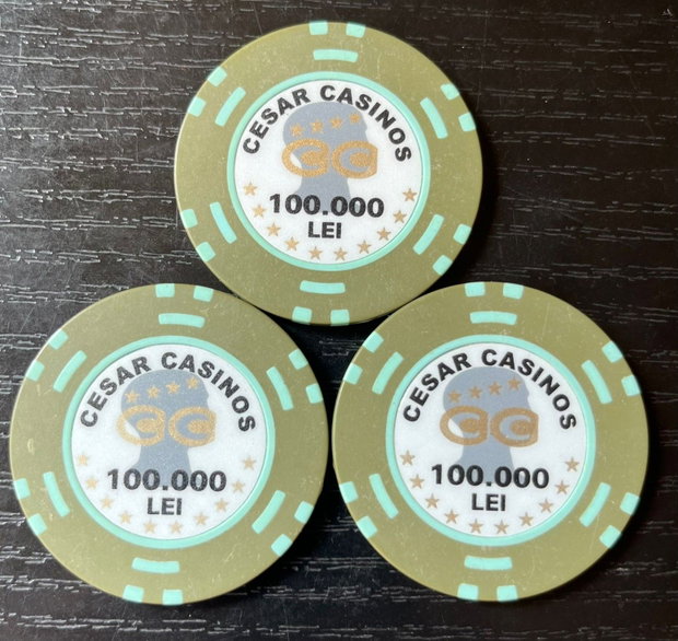 Set 3 Jetoane Casino Vintage Cesar Casinos București Anii 90 Piese Rare de Colecție