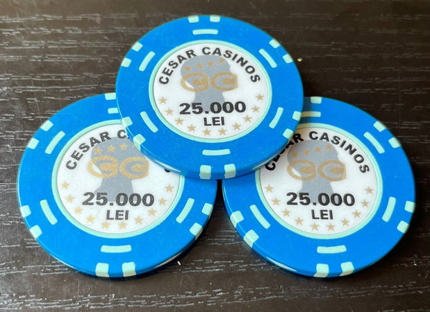 Set 3 Jetoane "Cesar Casinos" București 25.000 Lei (anii '90)