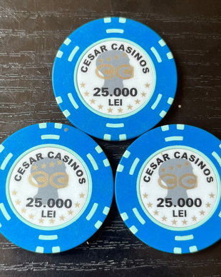 Set 3 Jetoane "Cesar Casinos" București  25.000 Lei (anii '90)
