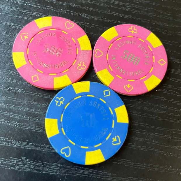 Lot 3 Jetoane Cazino Vintage Casino Bucharest (Casinos Austria International) Anii 90