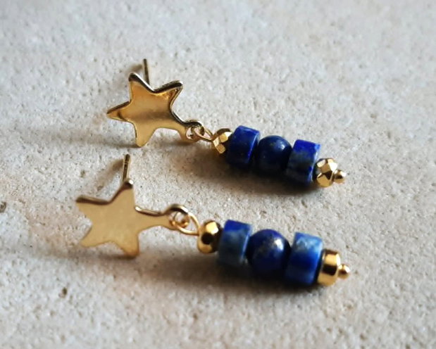 Cercei handmade cu lapis lazuli